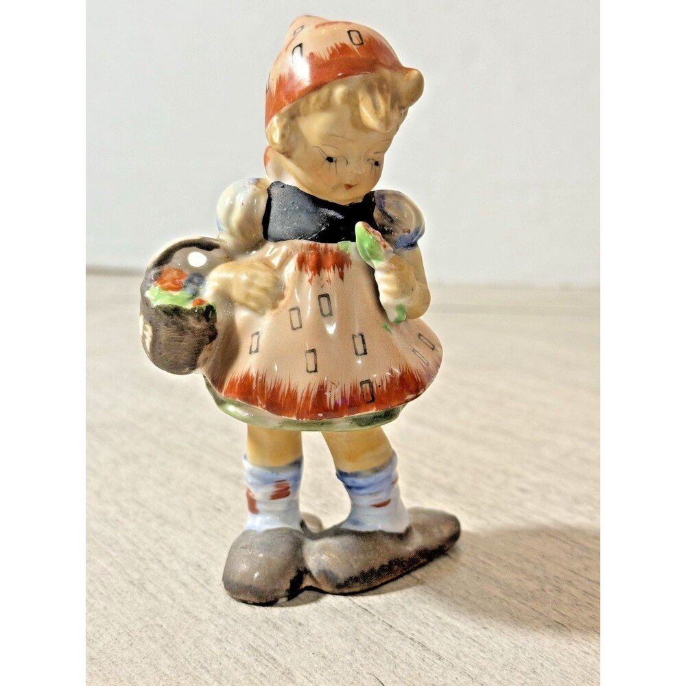 Vintage Occupied Japan Hand Painted Girl w/ Dads Oversized Figurine Mid Century - Picture 2 of 10